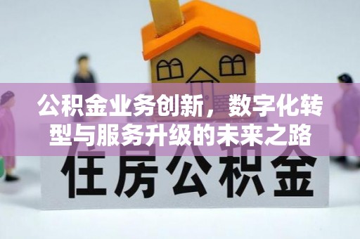驻马店公积金业务创新，数字化转型与服务升级的未来之路